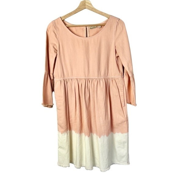 Anthropologie Holding Horses Pink Ombre Lilibet Raw Hem Babydoll Mini Dress 2 - Picture 2 of 6